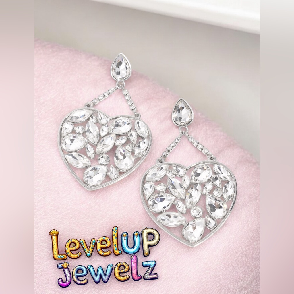Glittery Gait- White Earrings